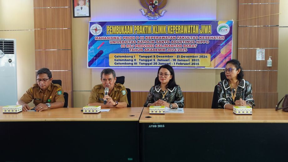 Pembukaan Praktik Klinik Keperawatan Jiwa Mahasiswa D III Keperawatan Fakultas Kesehatan Universitas Katolik Santo Agustinus Hippo di RSJ Provinsi Kalbar